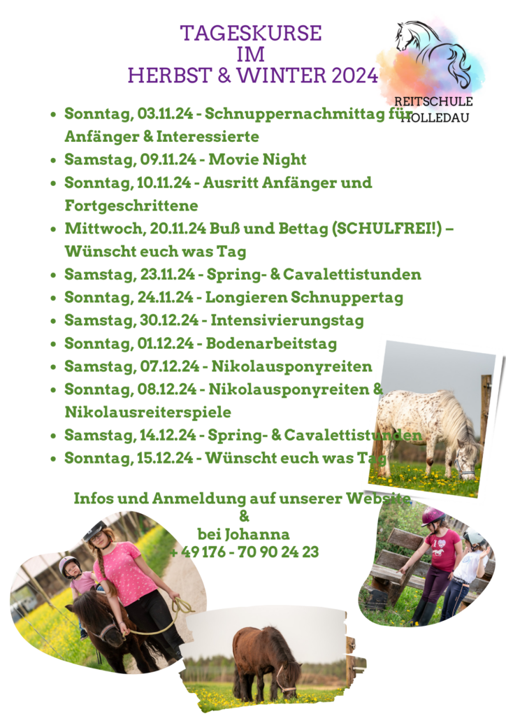 Unsere Tageskurse im Winter 2024
