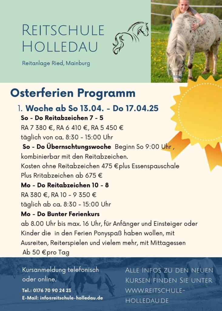 Osterferienkurse der Reitschule Holledau