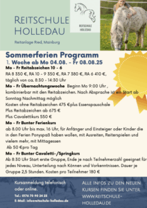 Sommerferienprogramm Woche 1